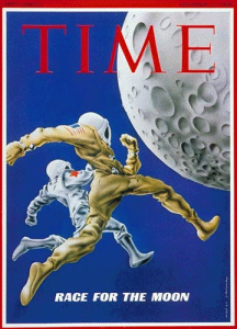 Time Magazine's depiction of the Space Race between USA and USSR